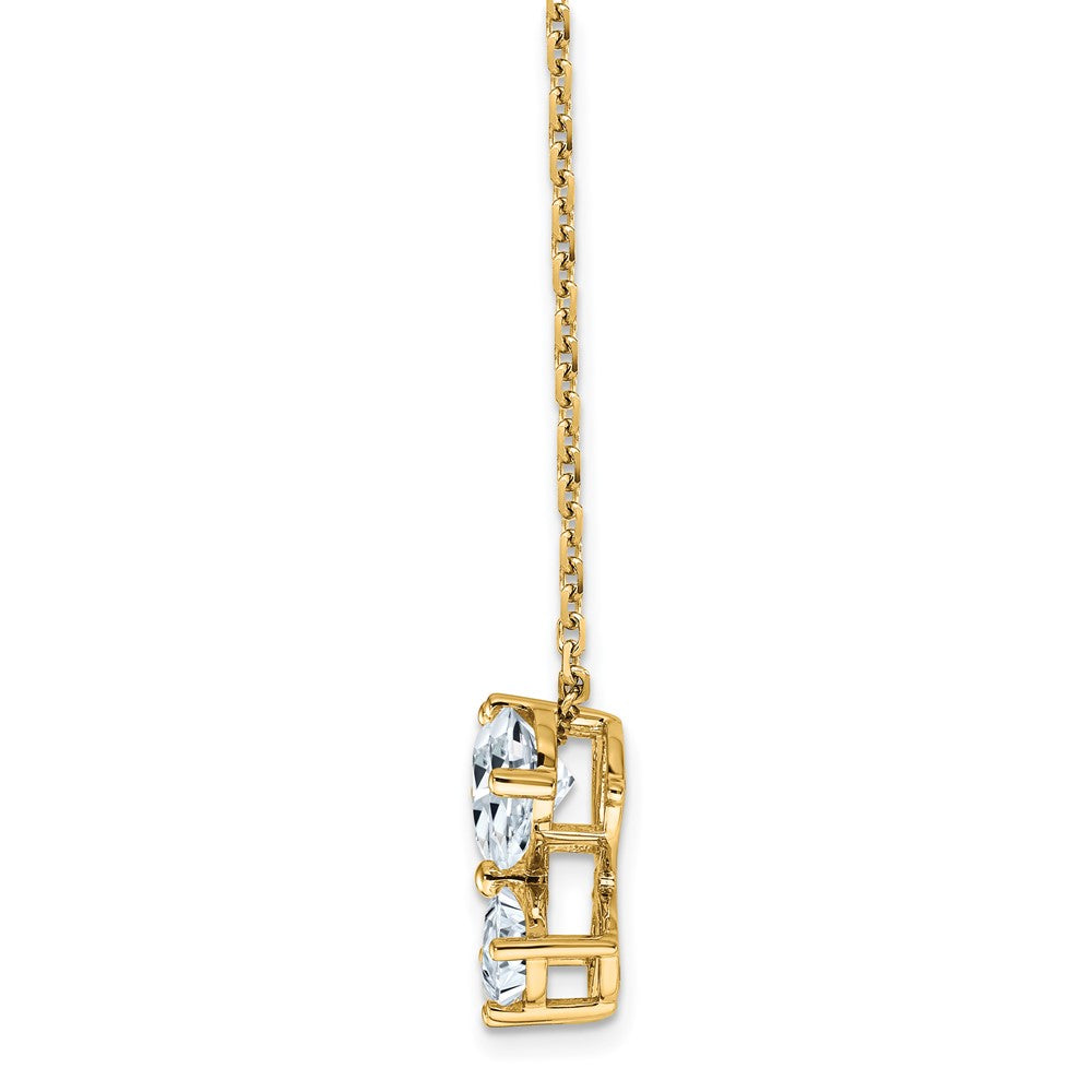 14K Gold Butterfly Pendant 1/2 Ct Moissanite Pendant Necklace 18"