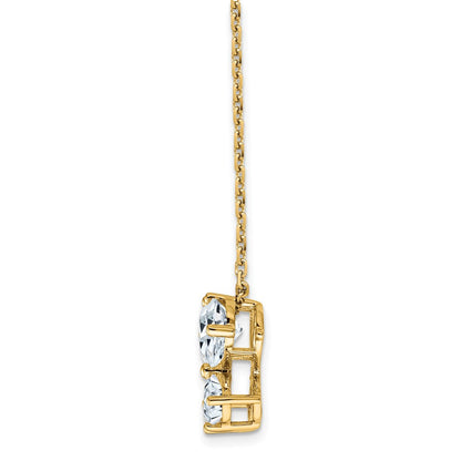 14K Gold Butterfly Pendant 1/2 Ct Moissanite Pendant Necklace 18"