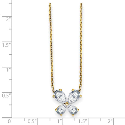 14K Gold Butterfly Pendant 1/2 Ct Moissanite Pendant Necklace 18"