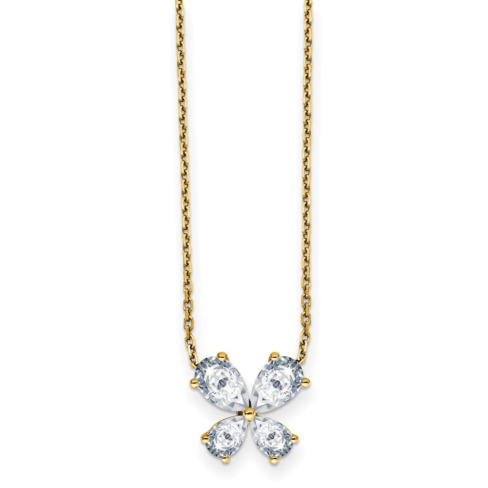 14K Gold Butterfly Pendant 1/2 Ct Moissanite Pendant Necklace 18"