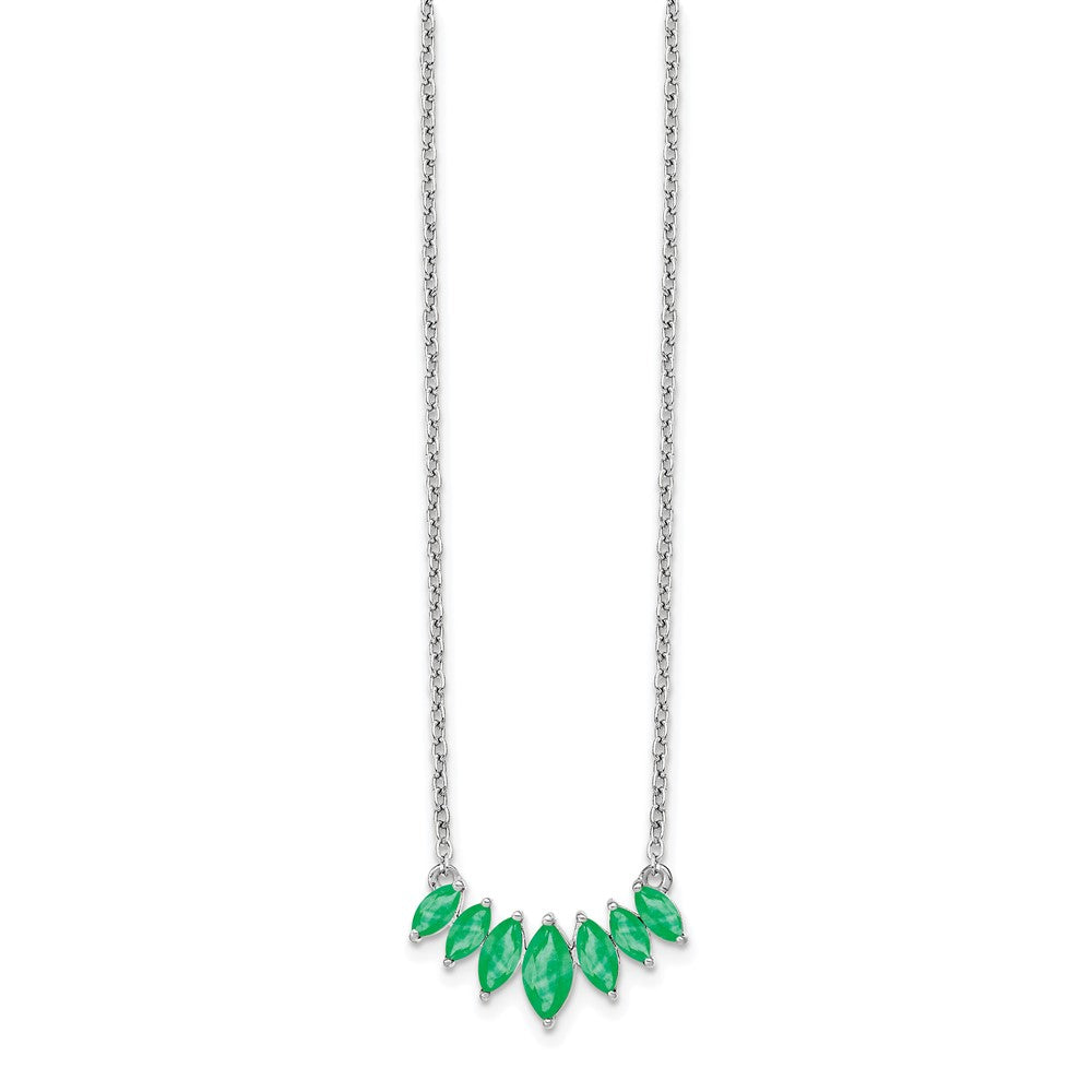 14k Gold Marquise Shape Gemstone Pendant Necklace 18"