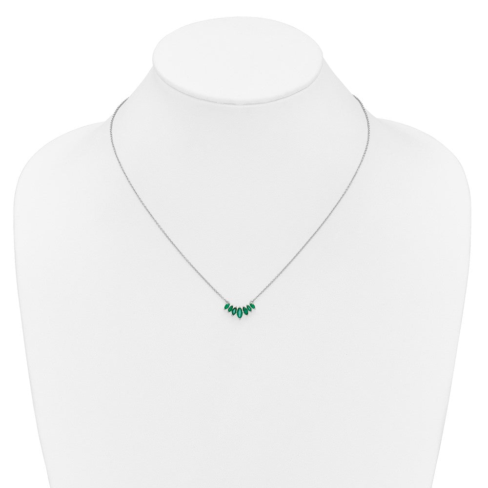 14k Gold Marquise Shape Gemstone Pendant Necklace 18"