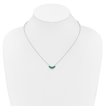 14k Gold Marquise Shape Gemstone Pendant Necklace 18"
