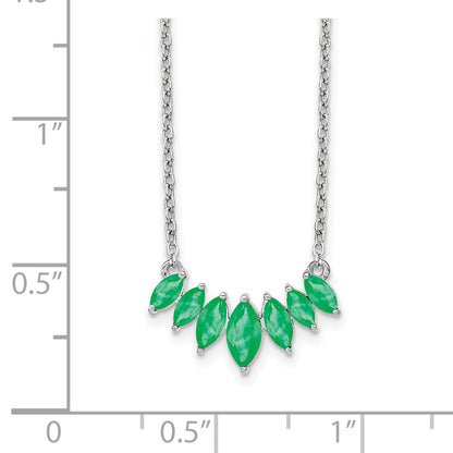 14k Gold Marquise Shape Gemstone Pendant Necklace 18"