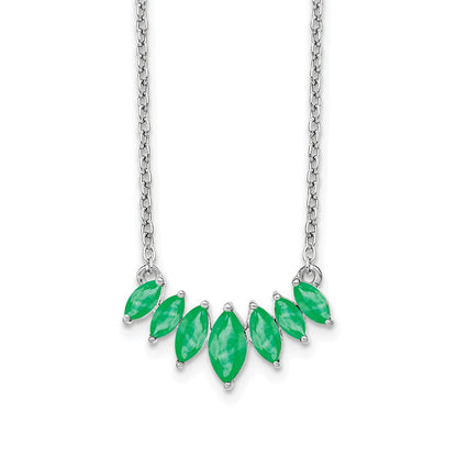 14k Gold Marquise Shape Gemstone Pendant Necklace 18"
