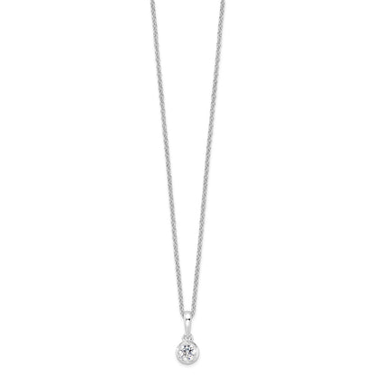 14k White Gold 1/4 carat Lab Grown Diamond VS DEF Solitaire Pendant Necklace