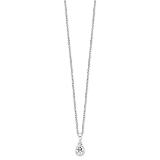 14k White Gold 1/4 carat Lab Grown Diamond VS DEF Solitaire Pendant Necklace