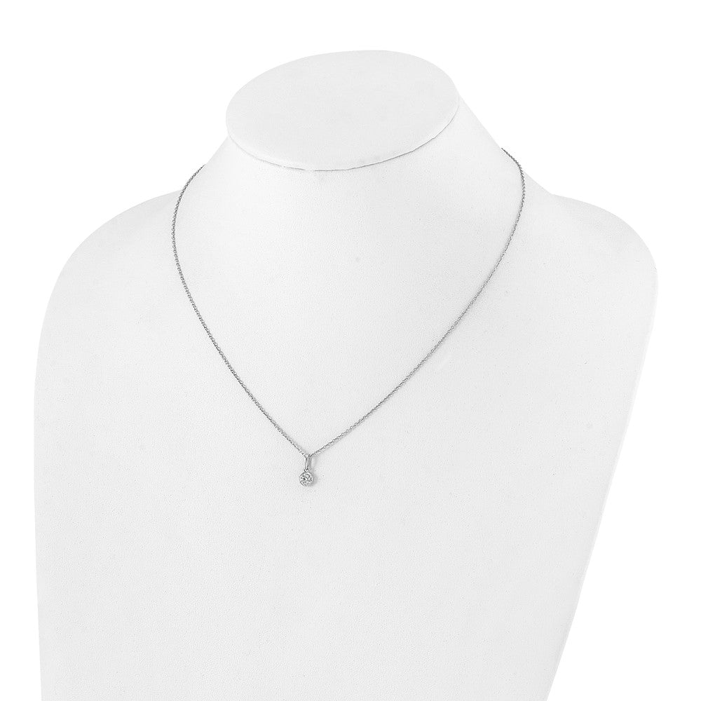 14k White Gold 1/4 carat Lab Grown Diamond VS DEF Solitaire Pendant Necklace