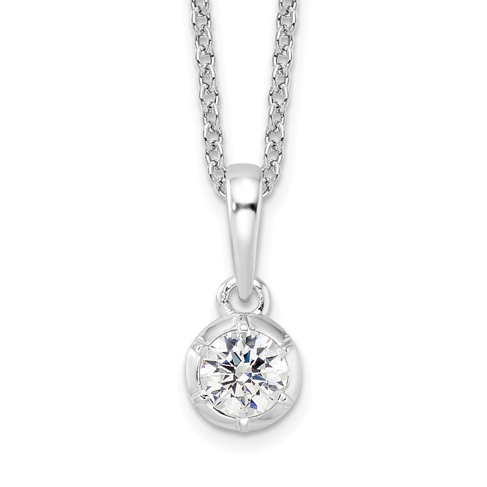 14k White Gold 1/4 carat Lab Grown Diamond VS DEF Solitaire Pendant Necklace