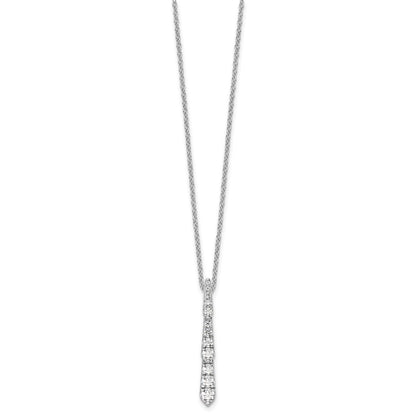 14k White Gold 3/8 carat Lab Grown Diamond Vertical Slide Necklace