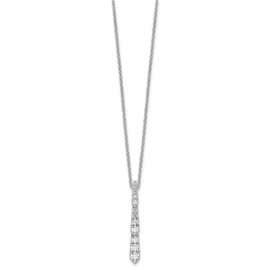 14k White Gold 3/8 carat Lab Grown Diamond Vertical Slide Necklace