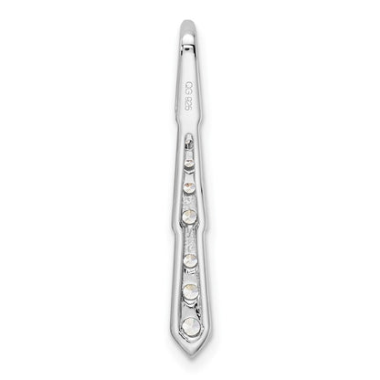 14k White Gold 3/8 carat Lab Grown Diamond Vertical Slide Necklace