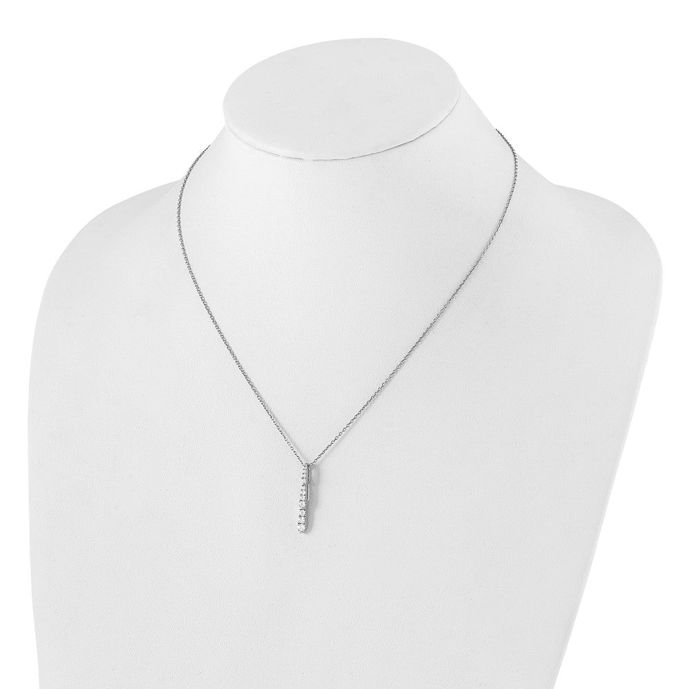 14k White Gold 3/8 carat Lab Grown Diamond Vertical Slide Necklace
