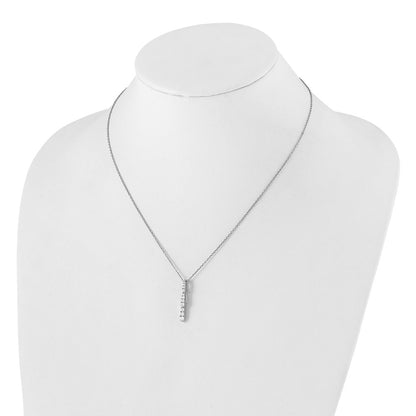 14k White Gold 3/8 carat Lab Grown Diamond Vertical Slide Necklace