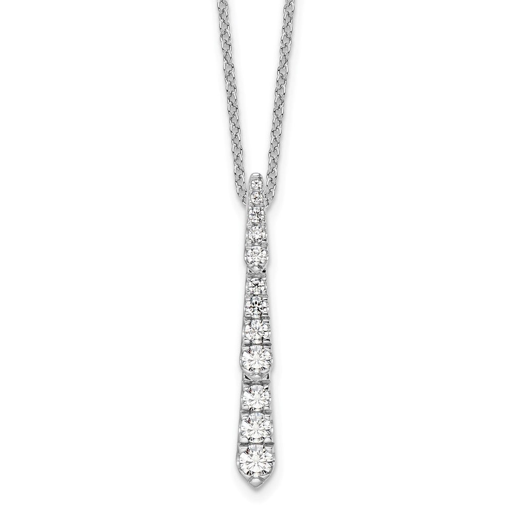 14k White Gold 3/8 carat Lab Grown Diamond Vertical Slide Necklace