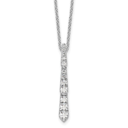 14k White Gold 3/8 carat Lab Grown Diamond Vertical Slide Necklace