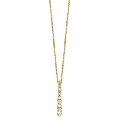 14k Yellow Gold 3/8 carat Lab Grown Diamond Vertical Slide Necklace