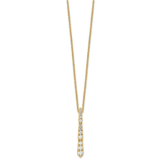 14k Yellow Gold 3/8 carat Lab Grown Diamond Vertical Slide Necklace