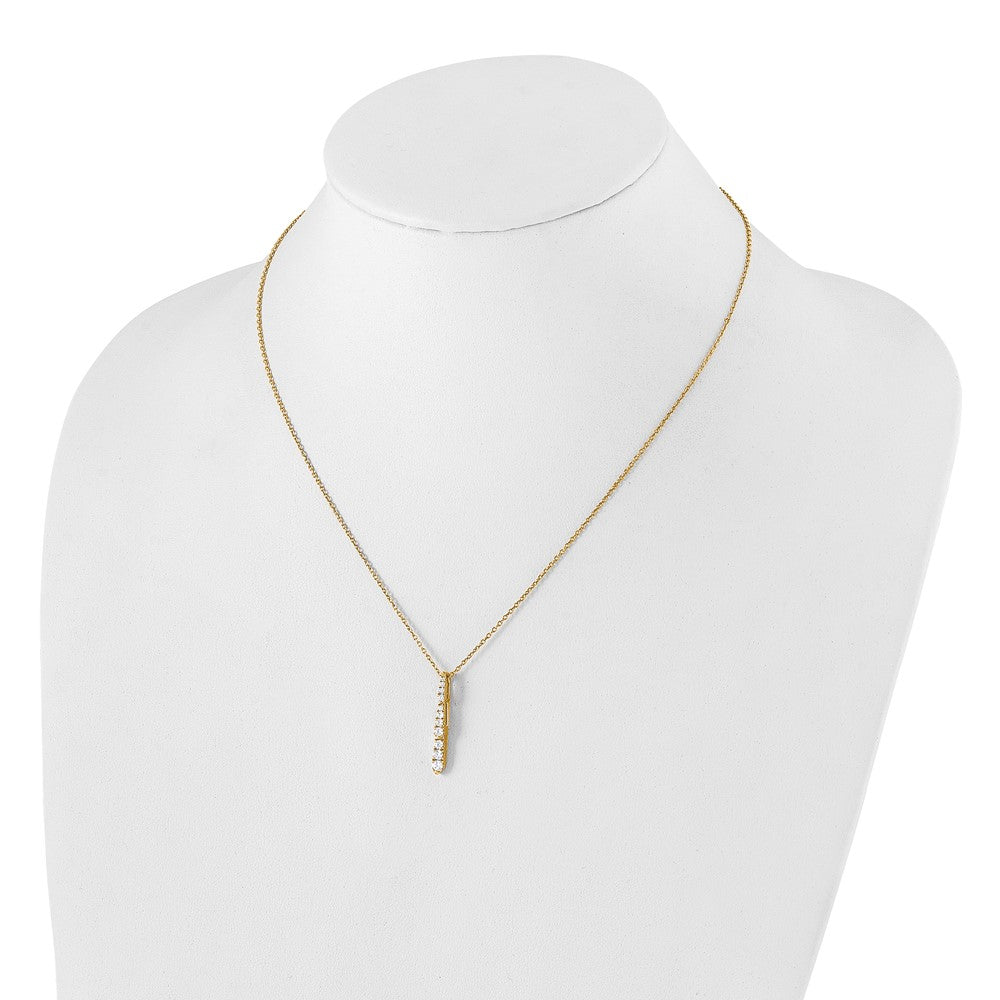 14k Yellow Gold 3/8 carat Lab Grown Diamond Vertical Slide Necklace