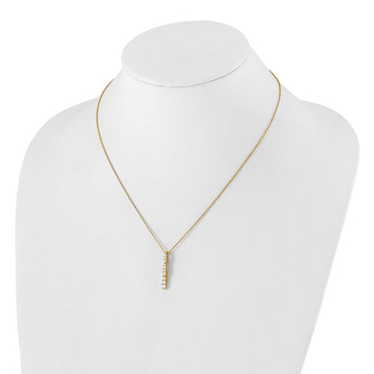 14k Yellow Gold 3/8 carat Lab Grown Diamond Vertical Slide Necklace