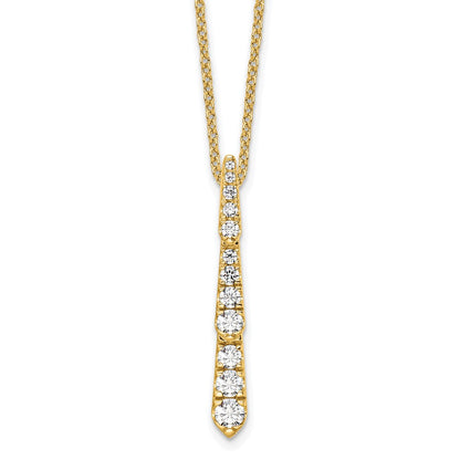 14k Yellow Gold 3/8 carat Lab Grown Diamond Vertical Slide Necklace