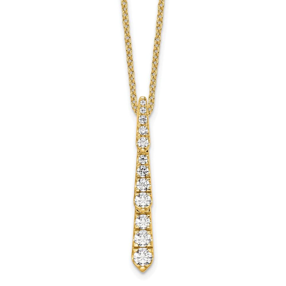 14k Yellow Gold 3/8 carat Lab Grown Diamond Vertical Slide Necklace