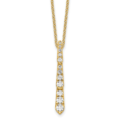 14k Yellow Gold 3/8 carat Lab Grown Diamond Vertical Slide Necklace