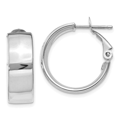 14k Gold Polished 6.75mm Omega Back Hoop Earrings L-19.5 mm, W-19.5 mm