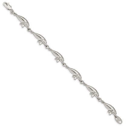 925 Sterling Silver 9mm Manatees Bracelet 7 inch
