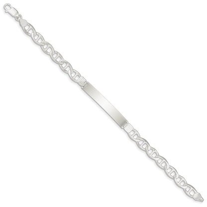 925 Sterling Silver 7mm Anchor ID Bracelet