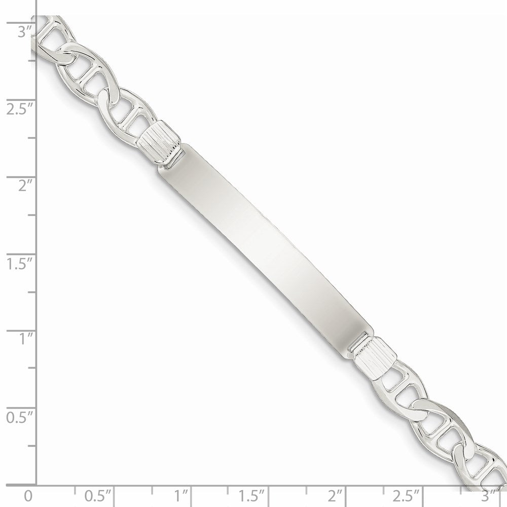 925 Sterling Silver 7mm Anchor ID Bracelet