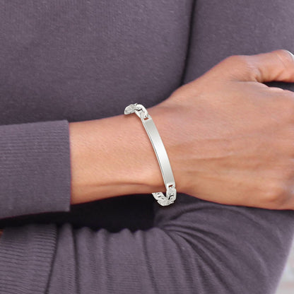 925 Sterling Silver 7mm Anchor ID Bracelet