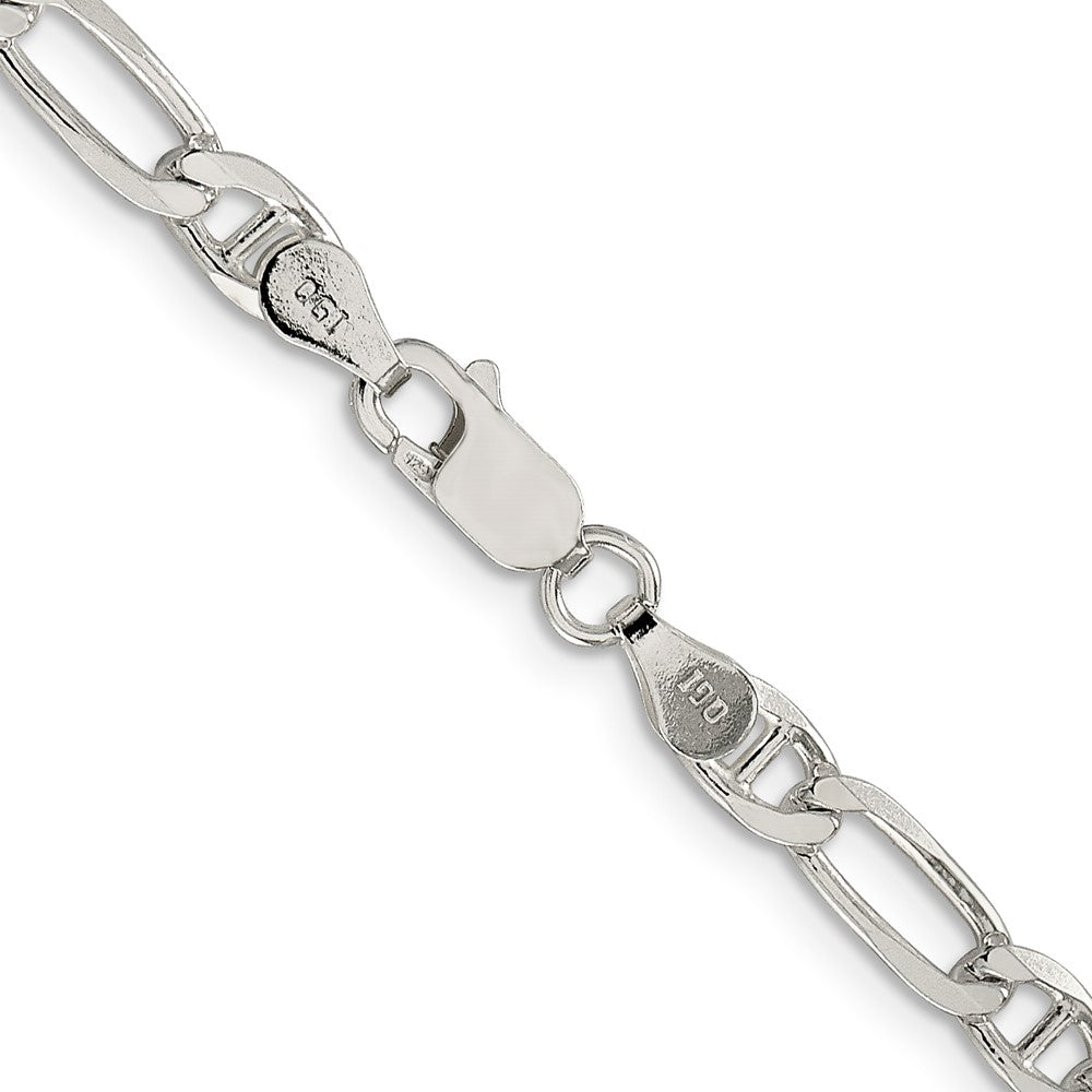 Sterling Silver 4.5mm Figaro Anchor Chain Necklace