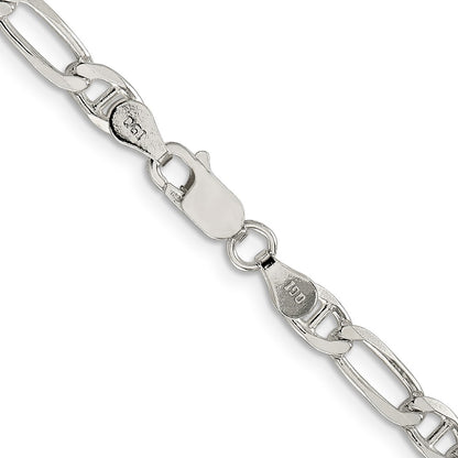 Sterling Silver 4.5mm Figaro Anchor Chain Necklace