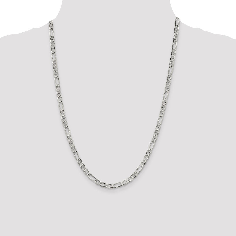 Sterling Silver 4.5mm Figaro Anchor Chain Necklace