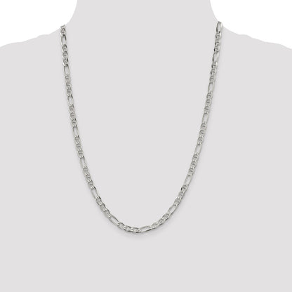 Sterling Silver 4.5mm Figaro Anchor Chain Necklace