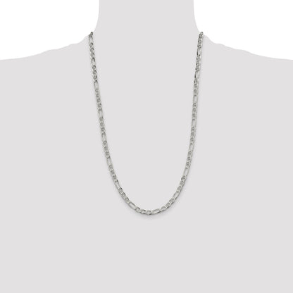 Sterling Silver 4.5mm Figaro Anchor Chain Necklace