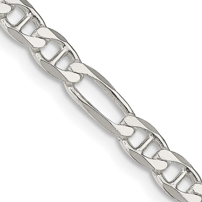 Sterling Silver 4.5mm Figaro Anchor Chain Necklace