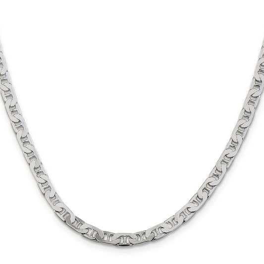 Sterling Silver 4.5mm Flat Anchor Chain Necklace