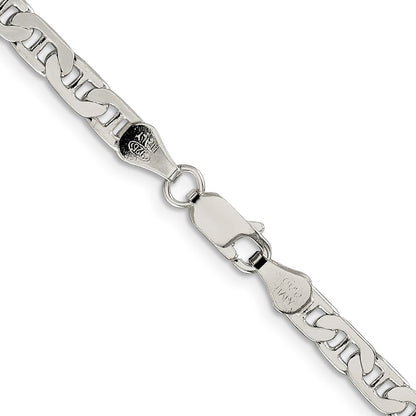 Sterling Silver 4.5mm Flat Anchor Chain Necklace