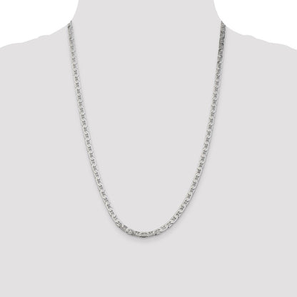 Sterling Silver 4.5mm Flat Anchor Chain Necklace