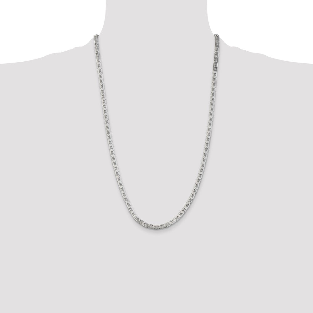 Sterling Silver 4.5mm Flat Anchor Chain Necklace