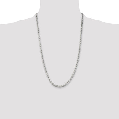 Sterling Silver 4.5mm Flat Anchor Chain Necklace