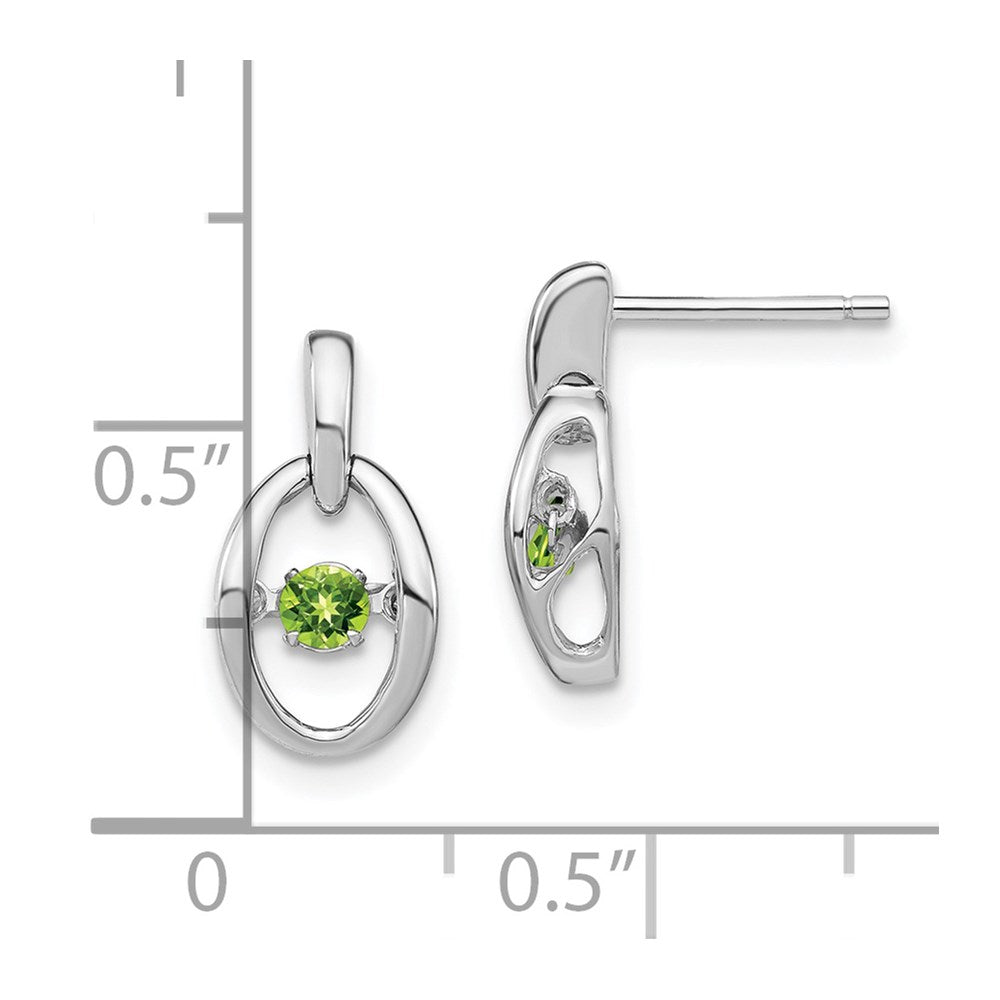 Sterling Silver Rhodium Cubic Zirconia Birthstone Vibrant Dangle Earrings