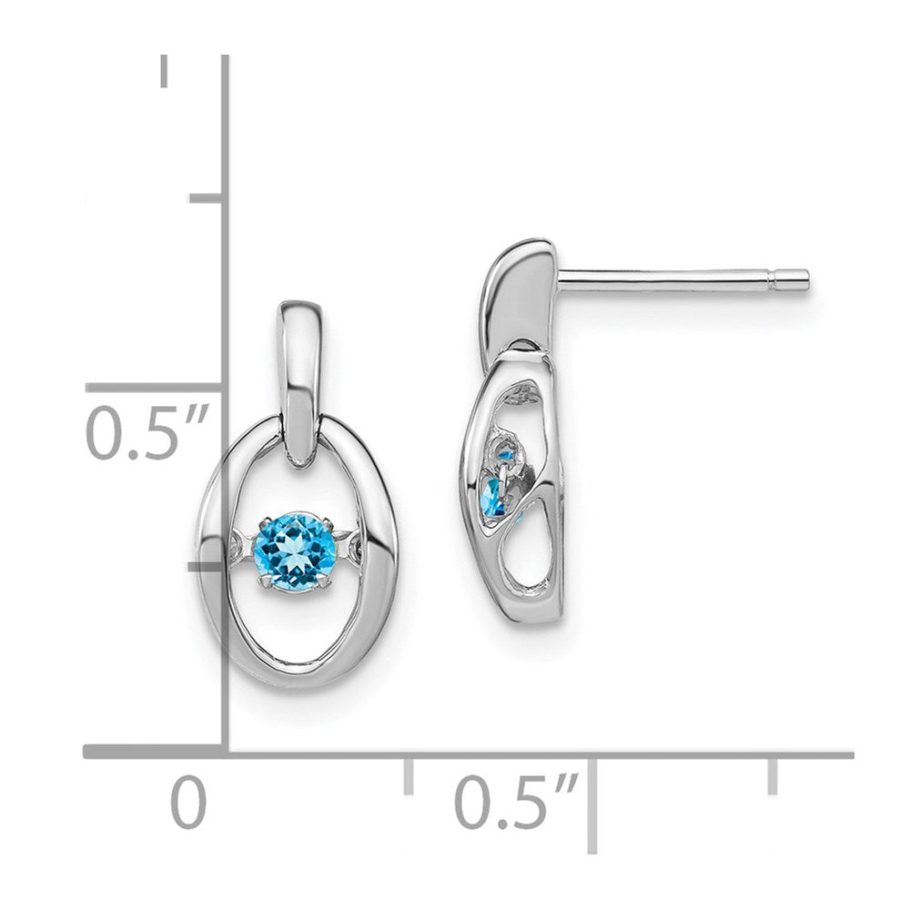 Sterling Silver Rhodium Cubic Zirconia Birthstone Vibrant Dangle Earrings