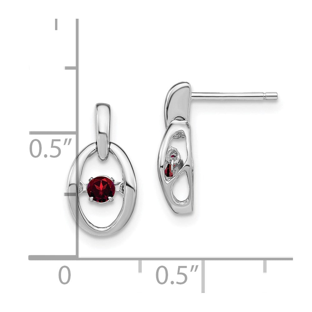 Sterling Silver Rhodium Cubic Zirconia Birthstone Vibrant Dangle Earrings