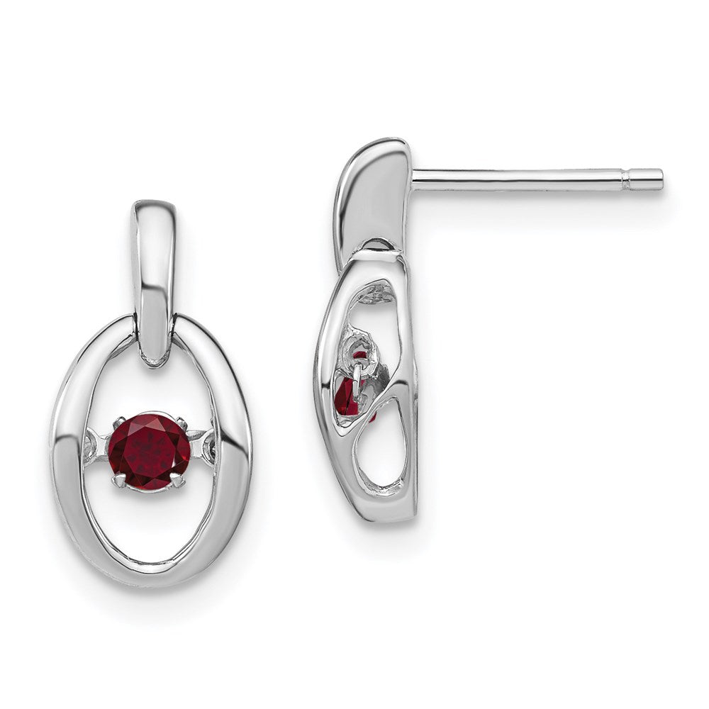 Sterling Silver Rhodium Cubic Zirconia Birthstone Vibrant Dangle Earrings