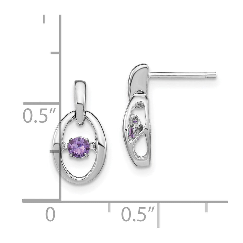Sterling Silver Rhodium Cubic Zirconia Birthstone Vibrant Dangle Earrings