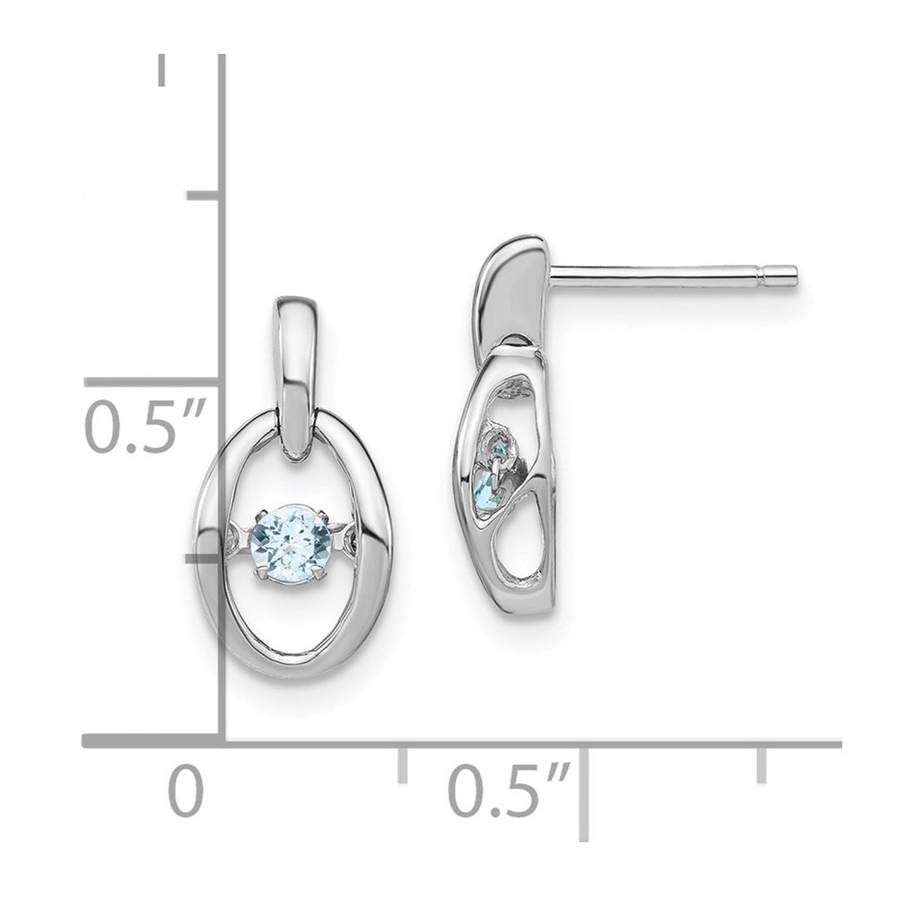 Sterling Silver Rhodium Cubic Zirconia Birthstone Vibrant Dangle Earrings