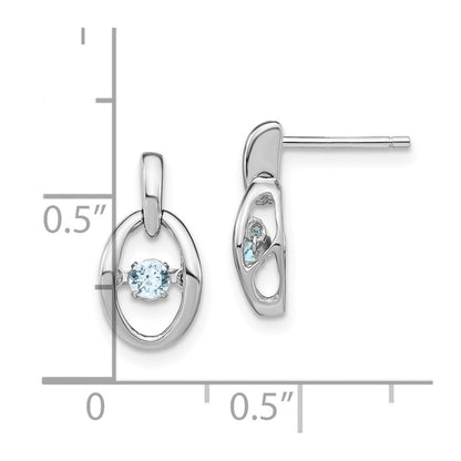 Sterling Silver Rhodium Cubic Zirconia Birthstone Vibrant Dangle Earrings